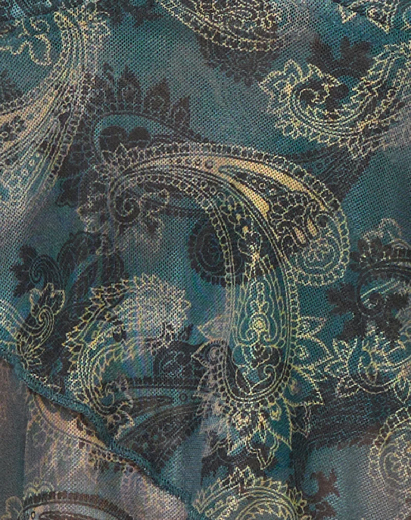 Kajari Top in Tonal Paisley Blue - Image 6