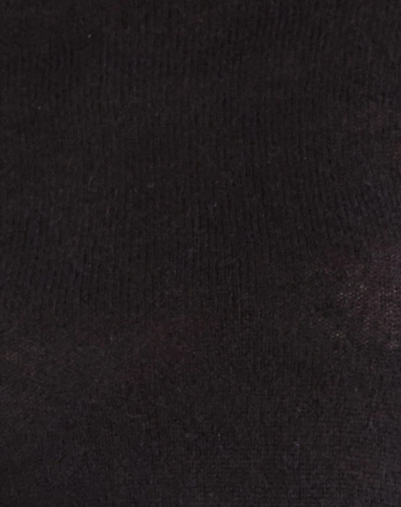 Kaleo Roll Edge Jumper in Knit Black - Image 8