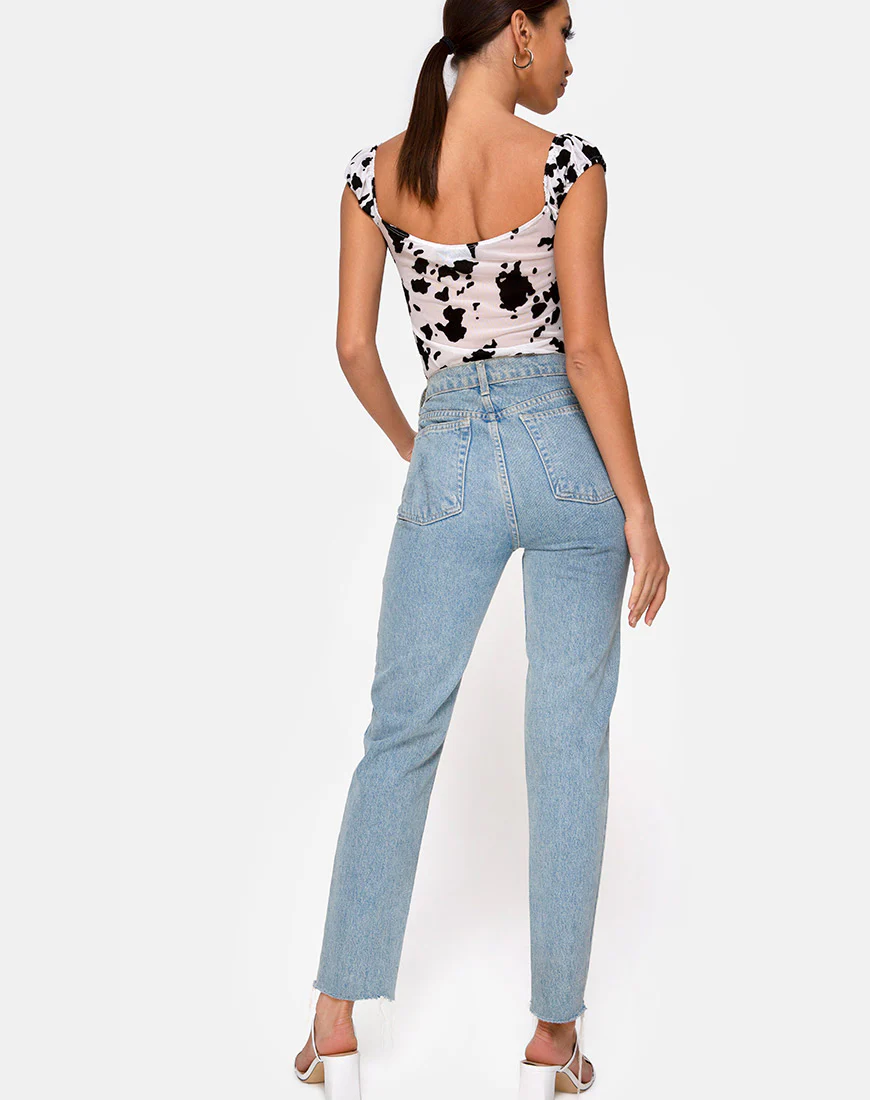 Kalina Bodice in Flock Dalmatian Black and White - Image 4