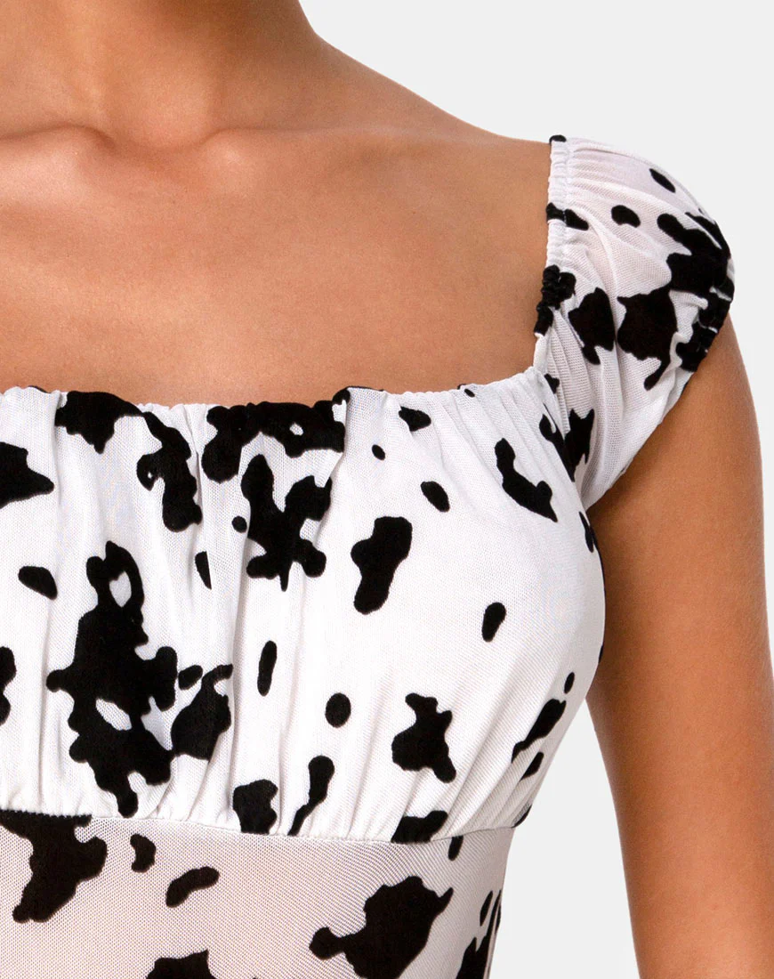 Kalina Bodice in Flock Dalmatian Black and White - Image 5