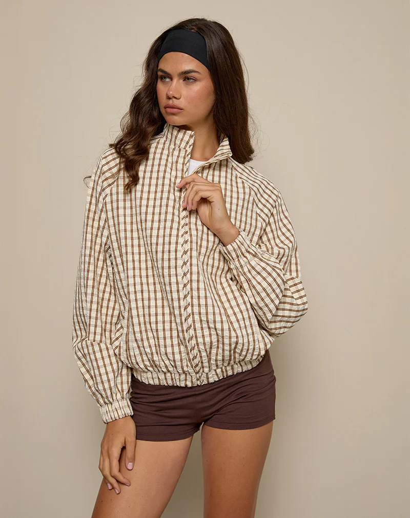 Kalle Shell Jacket in Brown Check