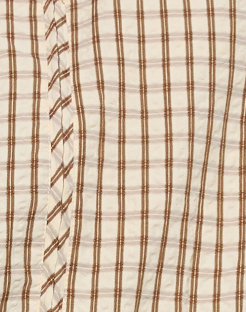 Kalle Shell Jacket in Brown Check - Image 7
