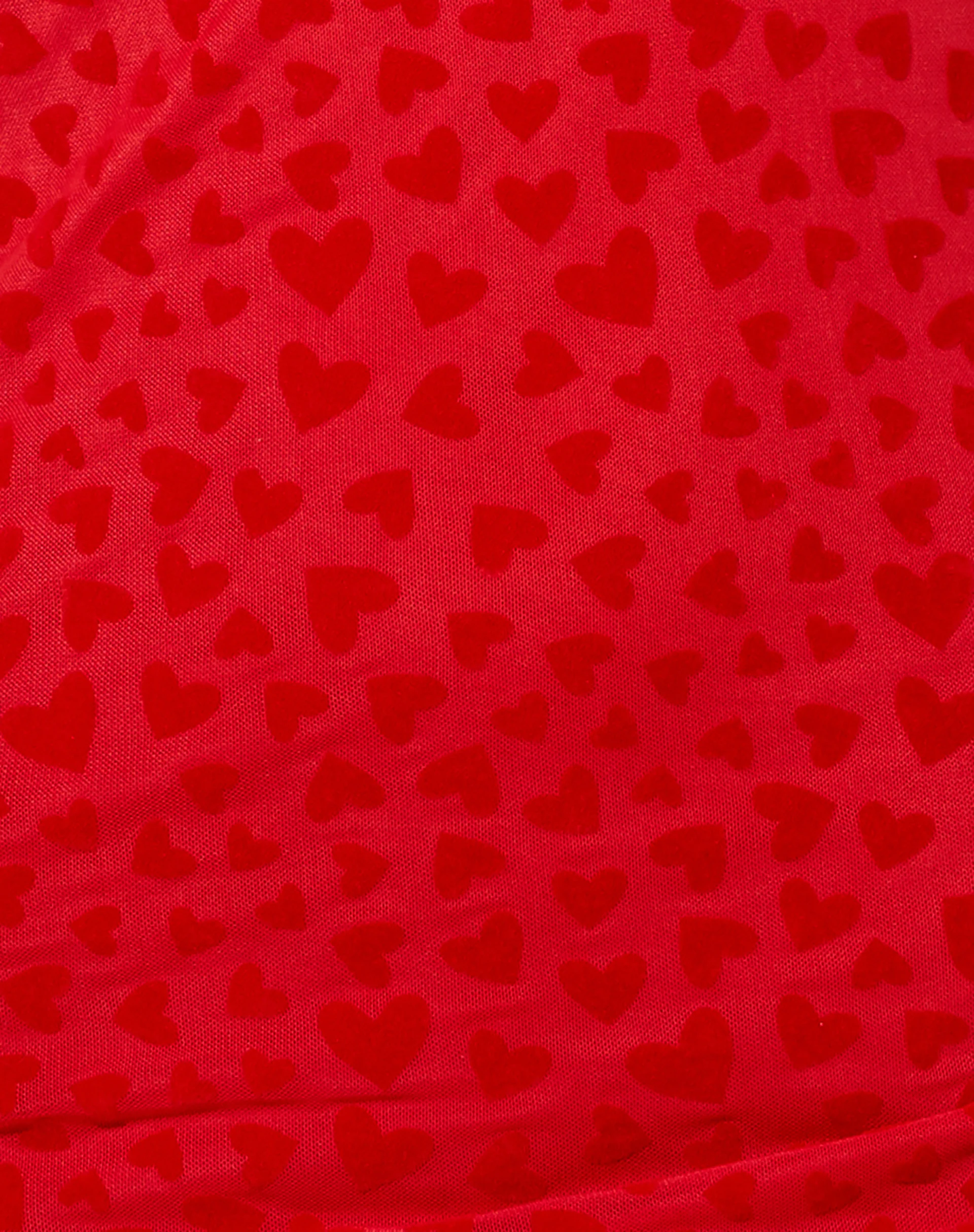 Kalosa Mini Dress in Red Mesh Red Heart Flock - Image 6