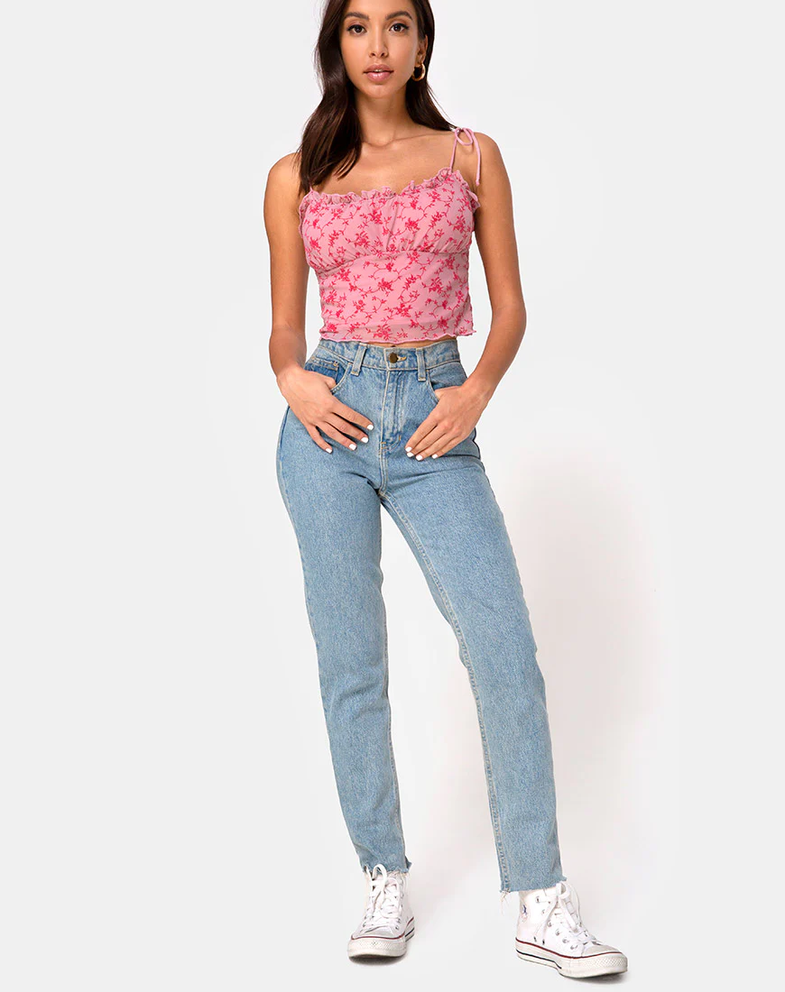 Kalsi Top in Love Bloom Pink Flock - Image 3