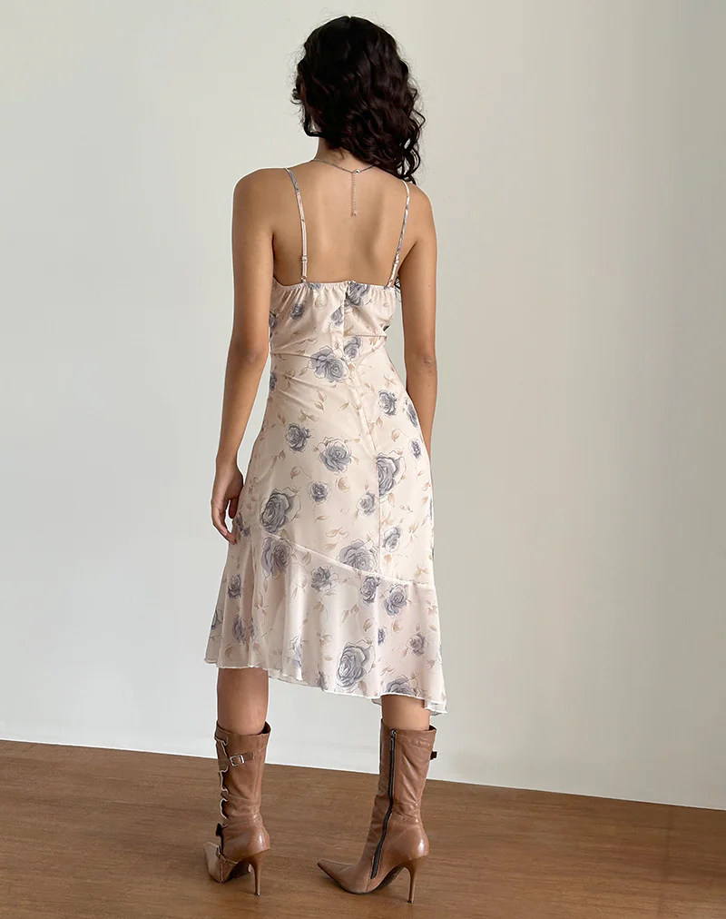 Kamala Midi Dress in Wild Rose Blue - Image 5