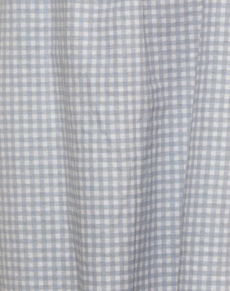 Kamalani Dress in Mini Gingham Blue and Grey - Image 5