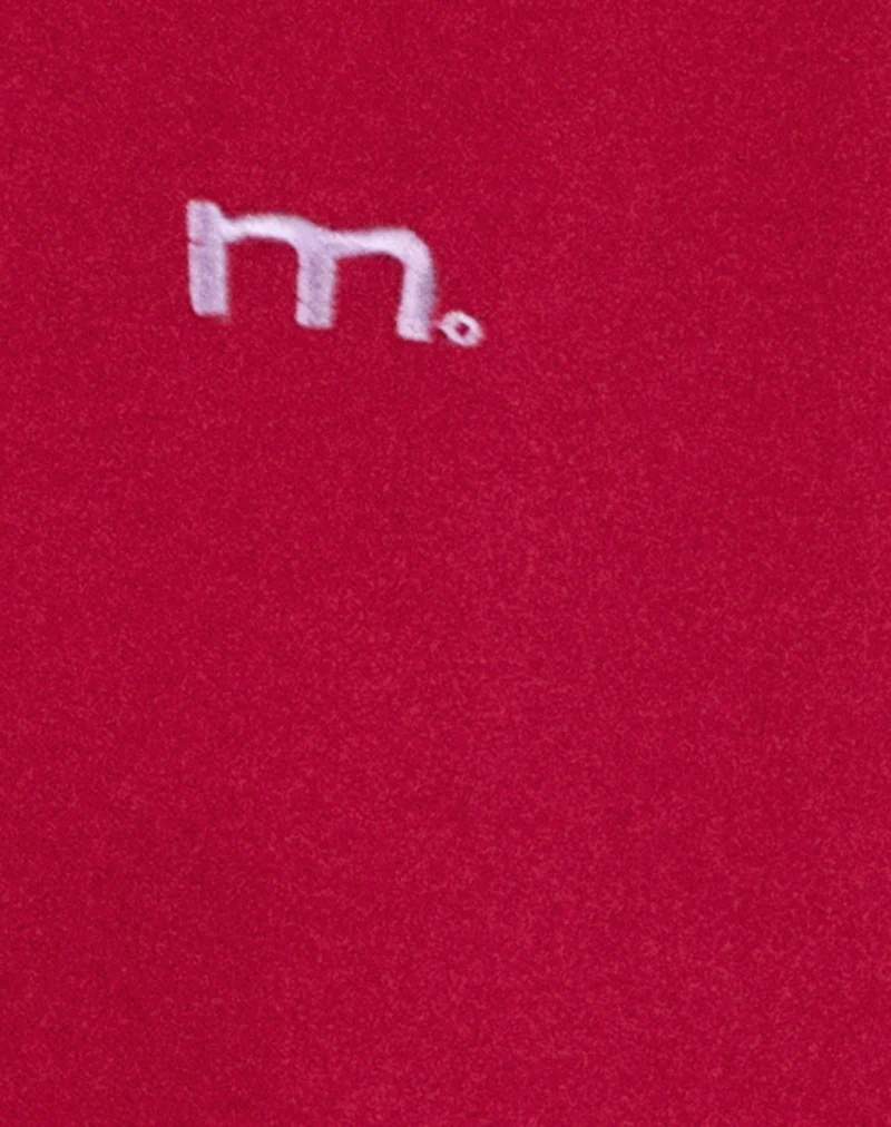 Kamari Hoodie in Adrenaline Red with Violet M Embroidery - Image 6