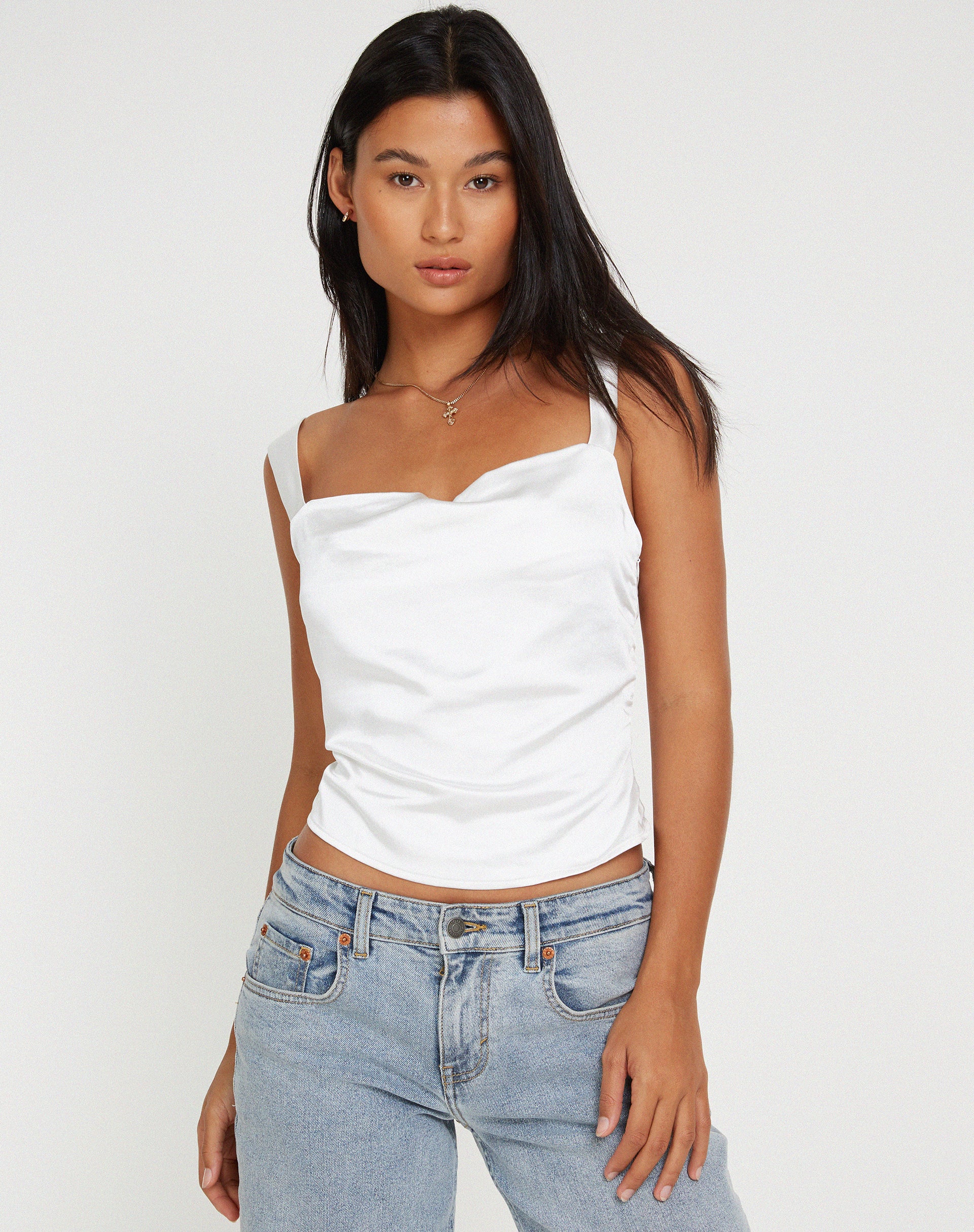 Kanaya Top in Satin Ivory - Image 3