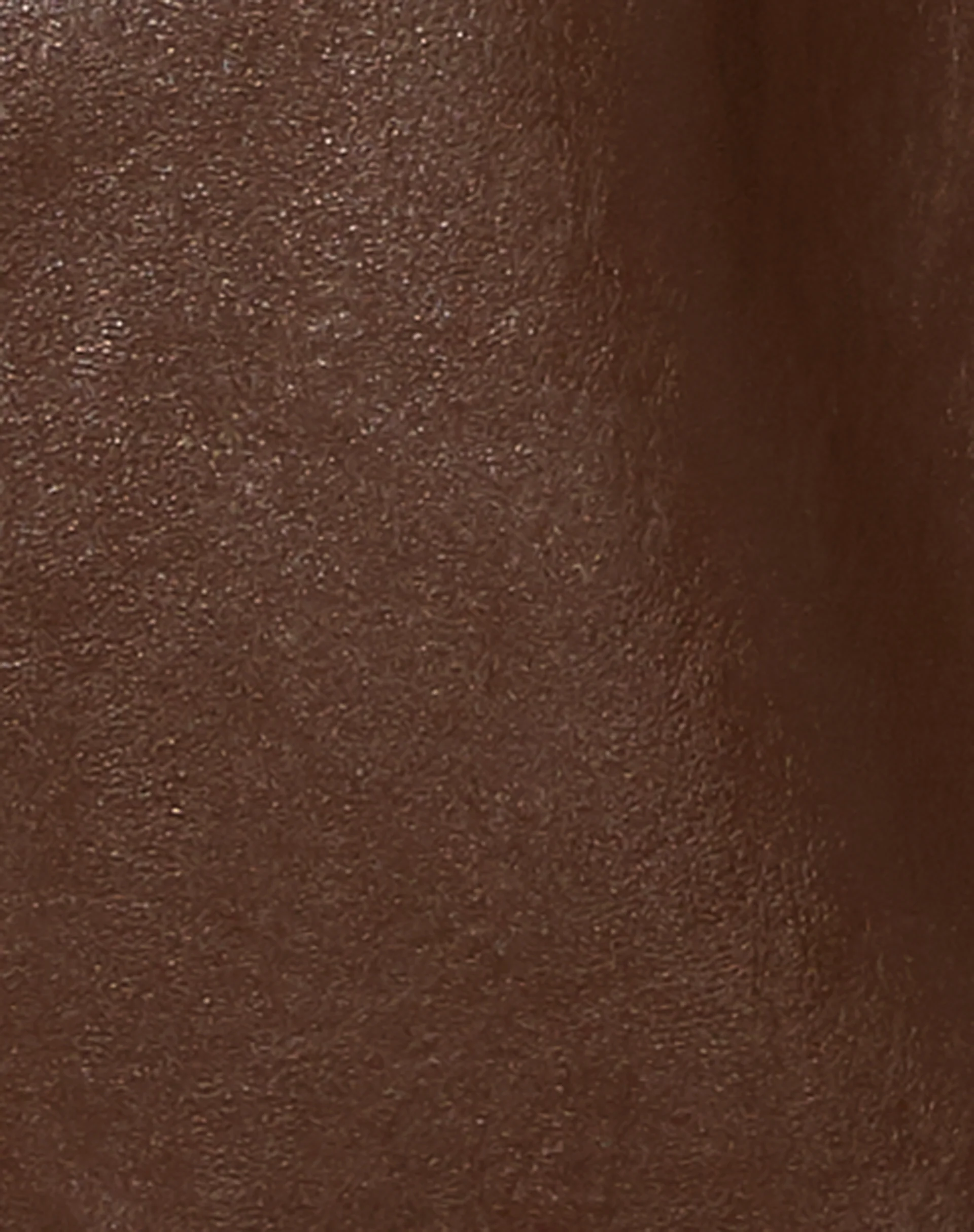 Kancana Shirt in PU Bitter Chocolate with Ivory Stitching - Image 6