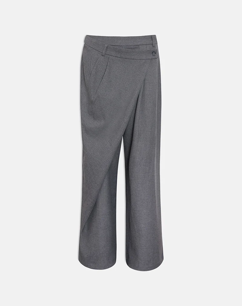 Kanna Asymmetric Trouser in Tailoring Charcoal - Image 4