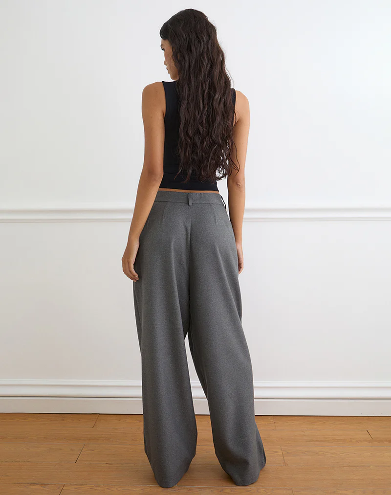 Kanna Asymmetric Trouser in Tailoring Charcoal - Image 5