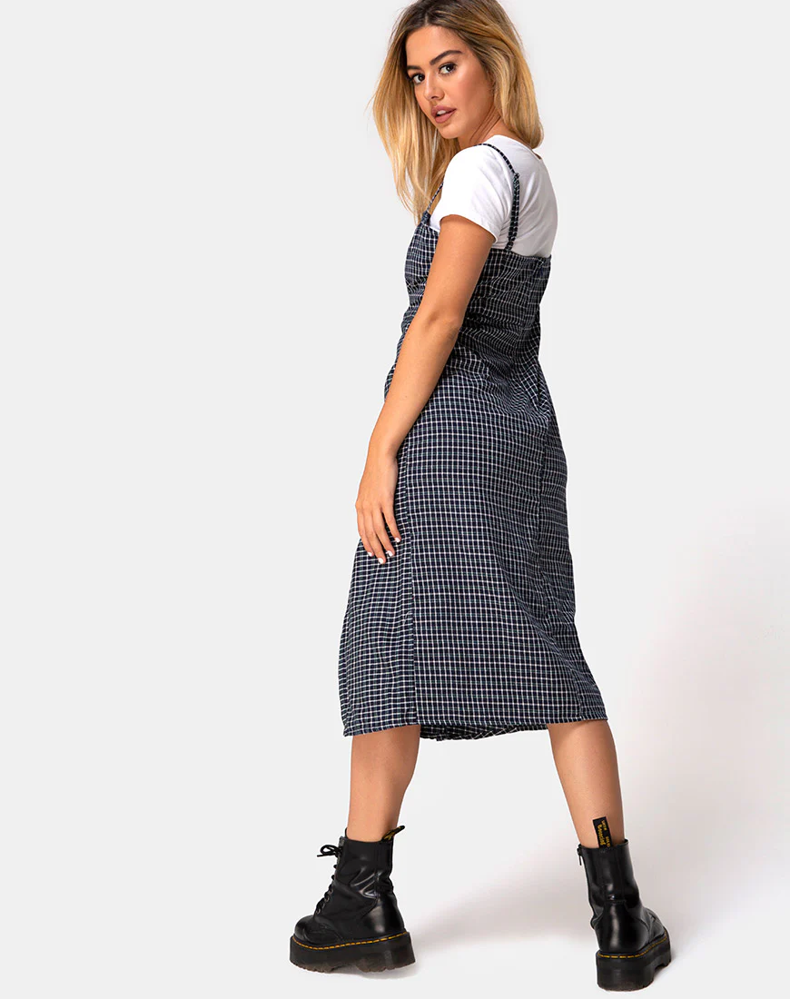 Kaoya Dress in Check Green Black - Image 2