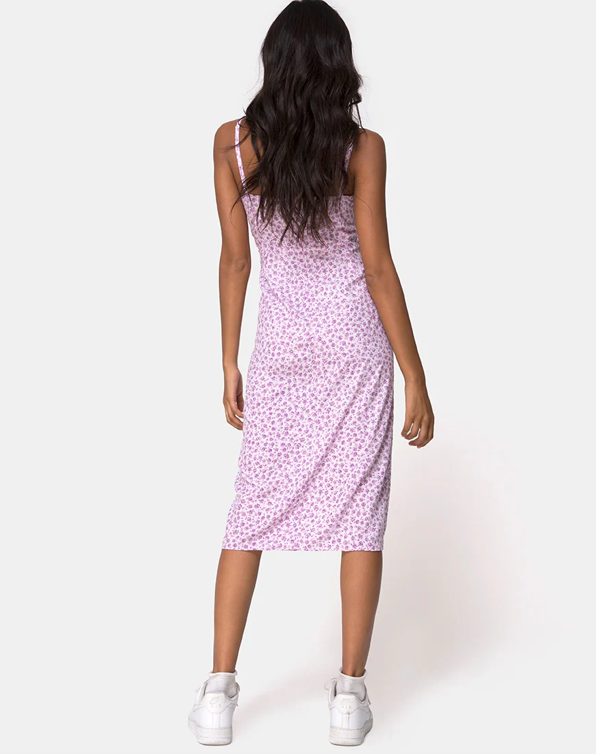 Kaoya Midi Dress in Ditsy Rose Lilac - Image 4