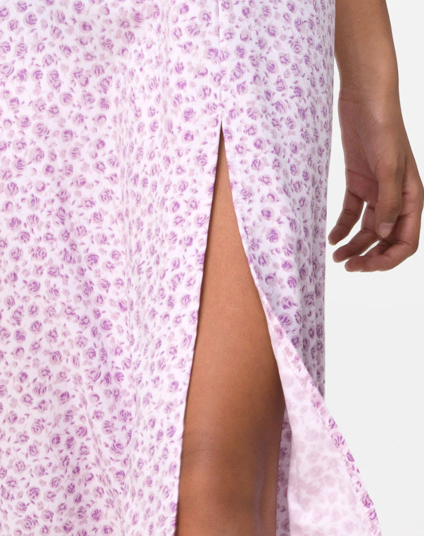 Kaoya Midi Dress in Ditsy Rose Lilac - Image 5