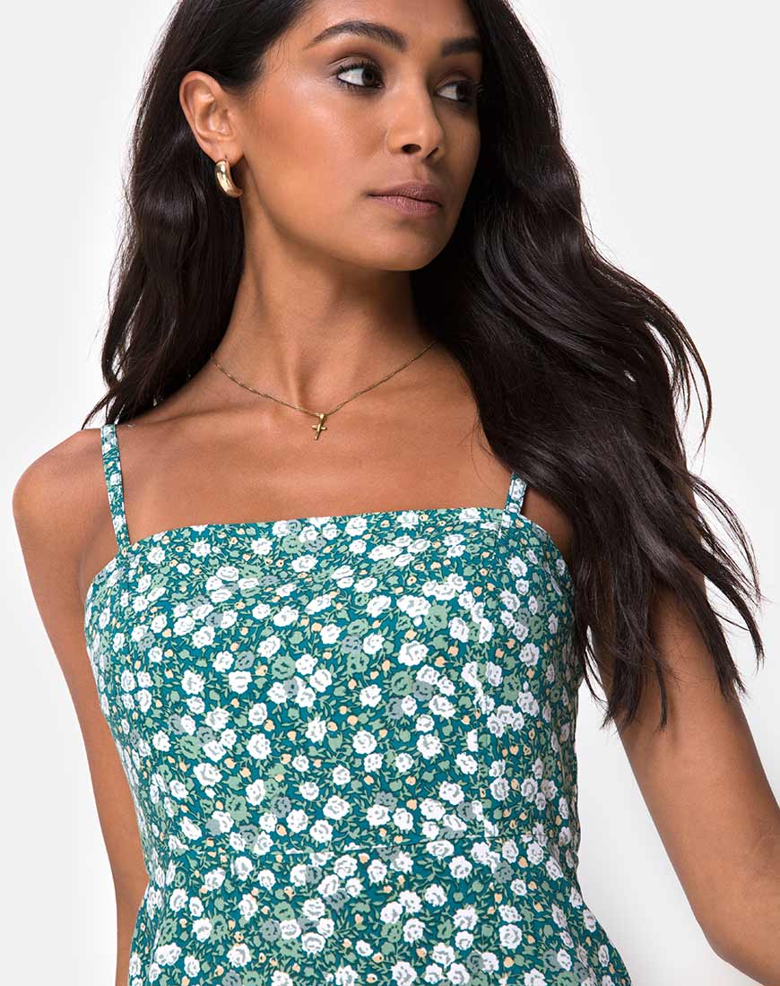 Kaoya Midi Dress in Floral Field Green - Image 6