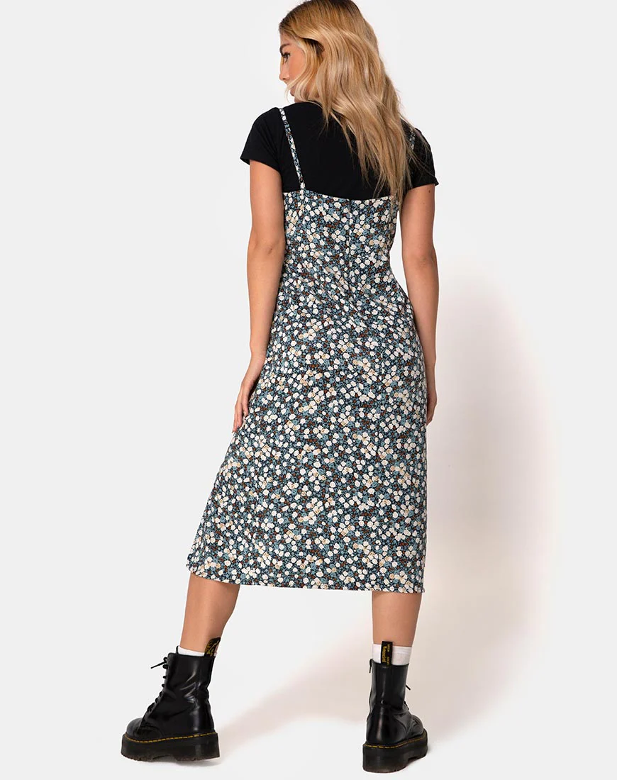 Kaoya Dress in Floral Field Navy - Image 4