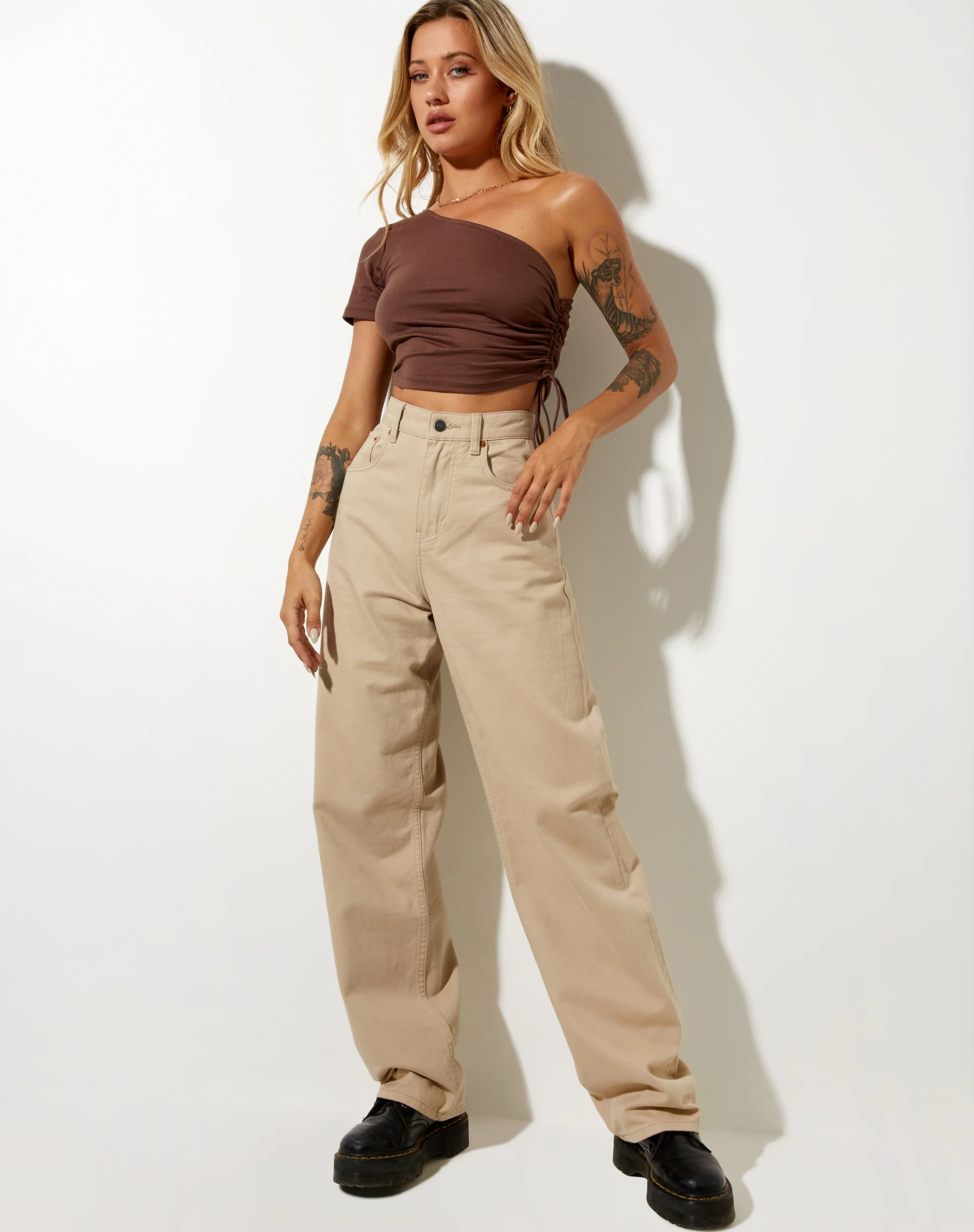 Kara Crop Top in Lycra Deep Mahogany - Image 3