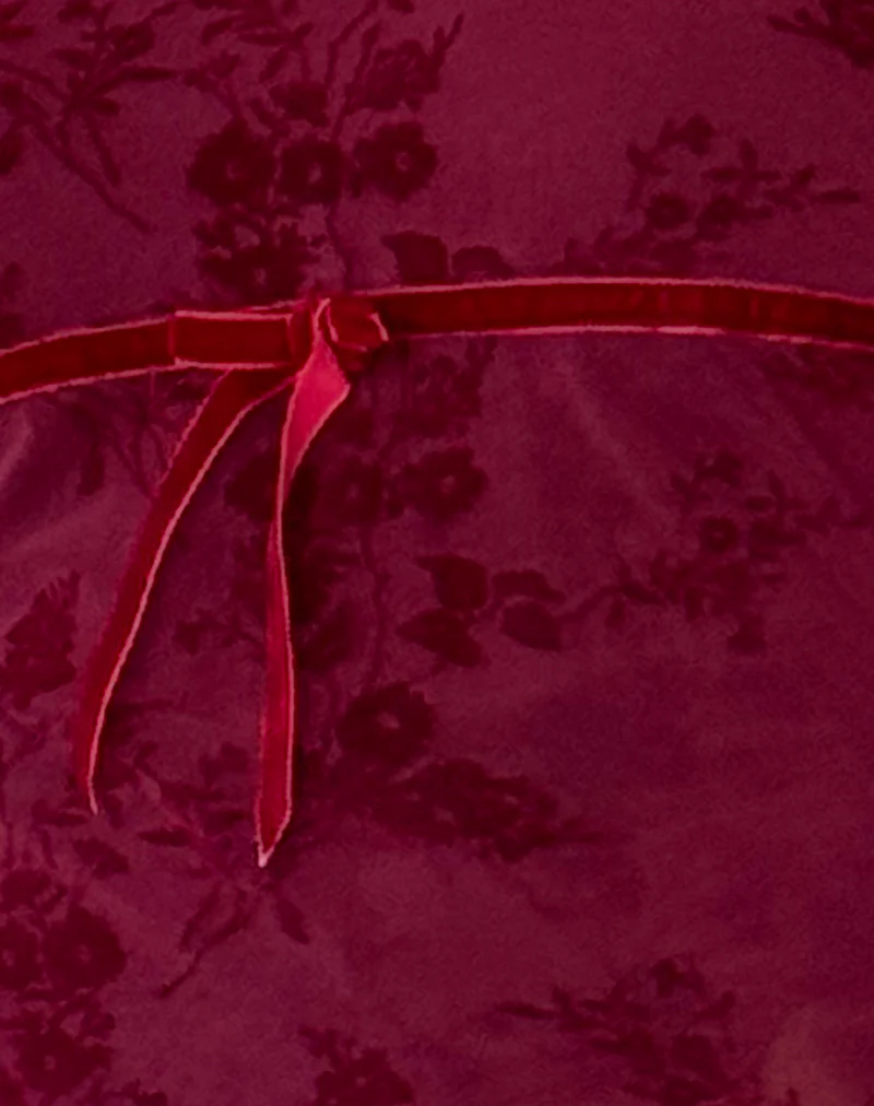 Kareena Top in Botanical Flower Maroon - Image 6