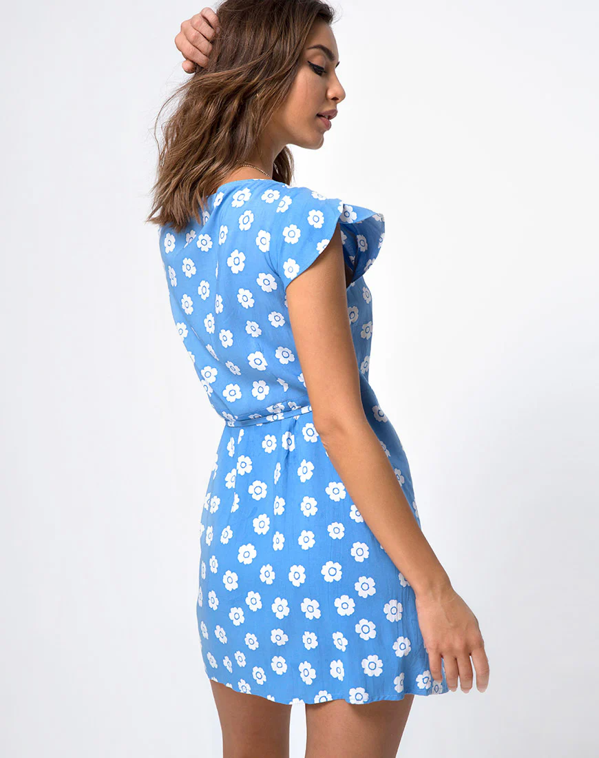 Karill Dress in Daisy Stamp Sky Blue - Image 2
