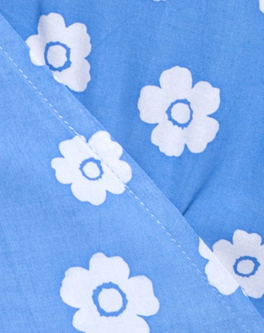 Karill Dress in Daisy Stamp Sky Blue - Image 5