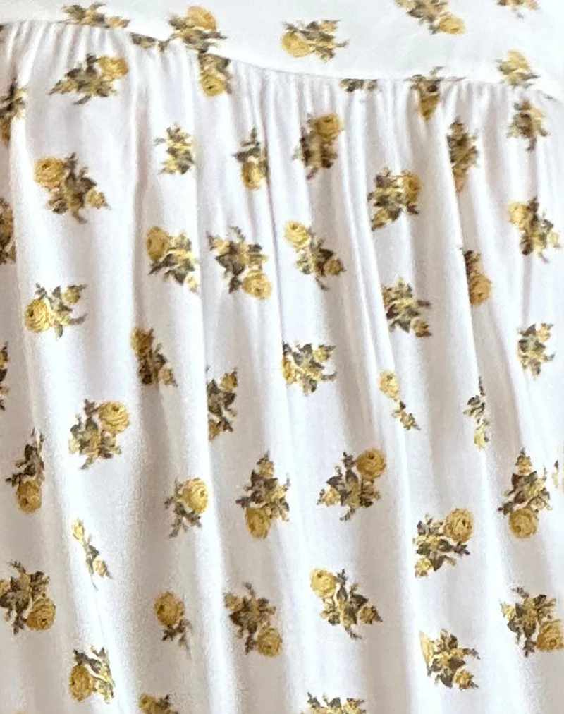 Karina Dress in Funshine Floral Off White - Image 8