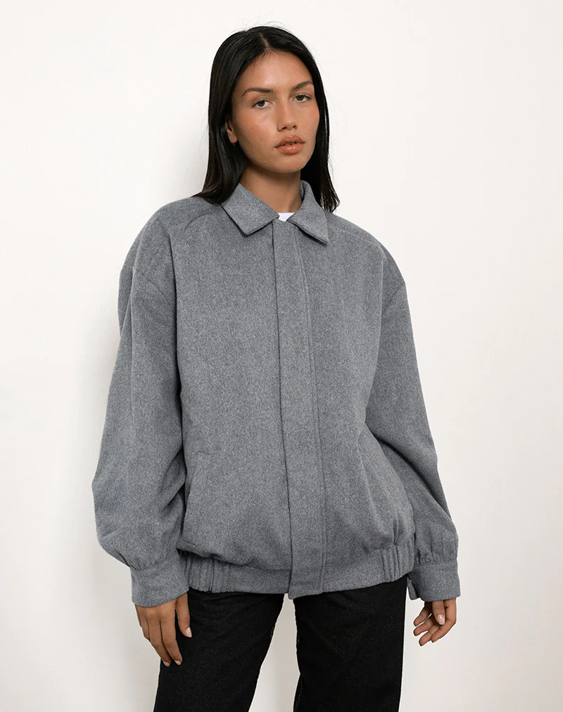 Karinta Jacket in Grey Marl Wool - Image 2