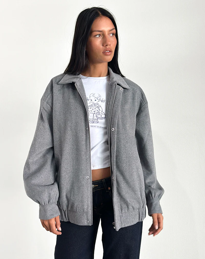 Karinta Jacket in Grey Marl Wool - Image 5