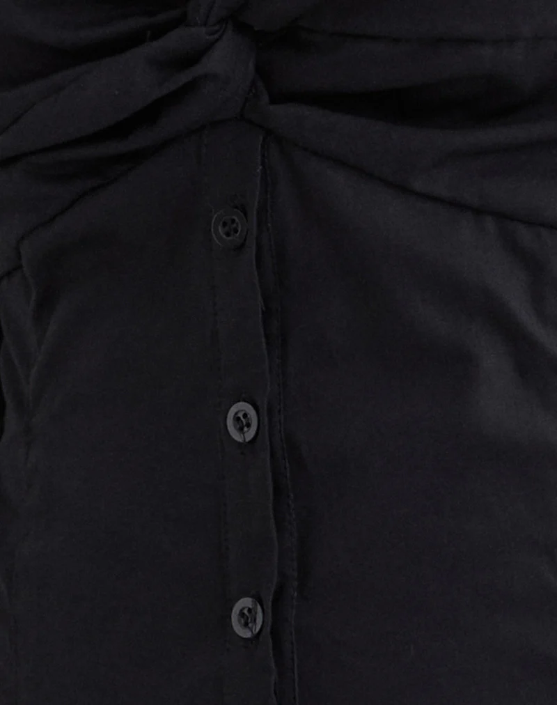 Karis Shirt in Poplin Black - Image 6