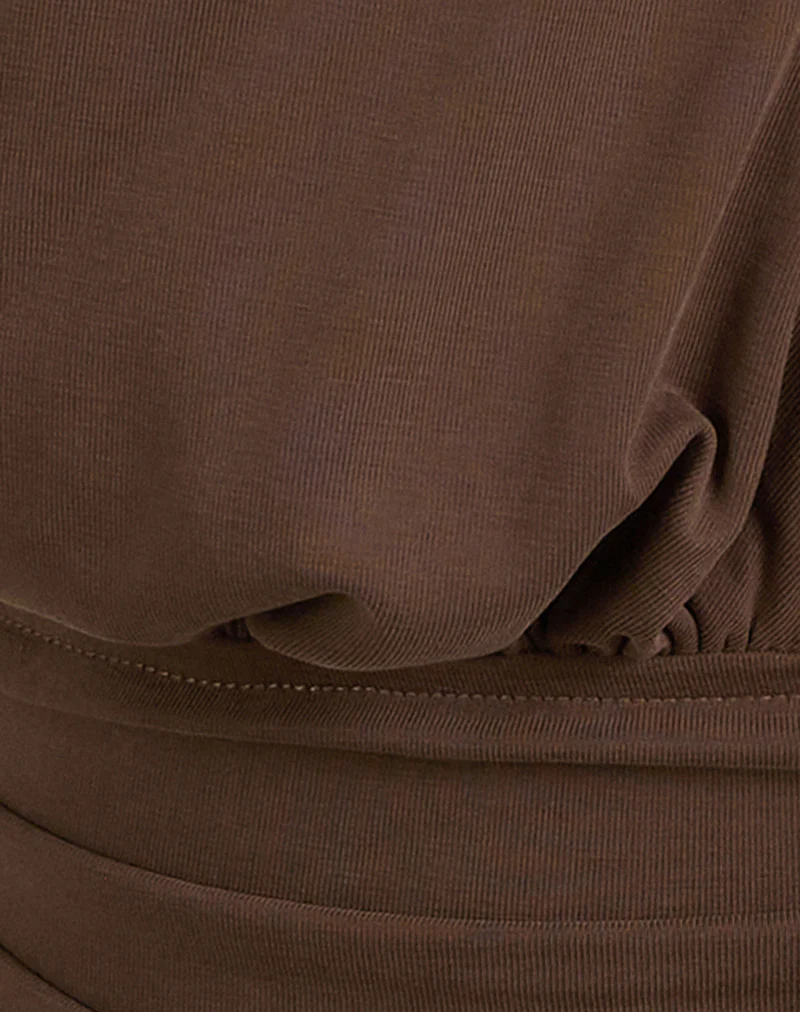 Karise Plunge Top in Cupro Bitter Chocolate - Image 5