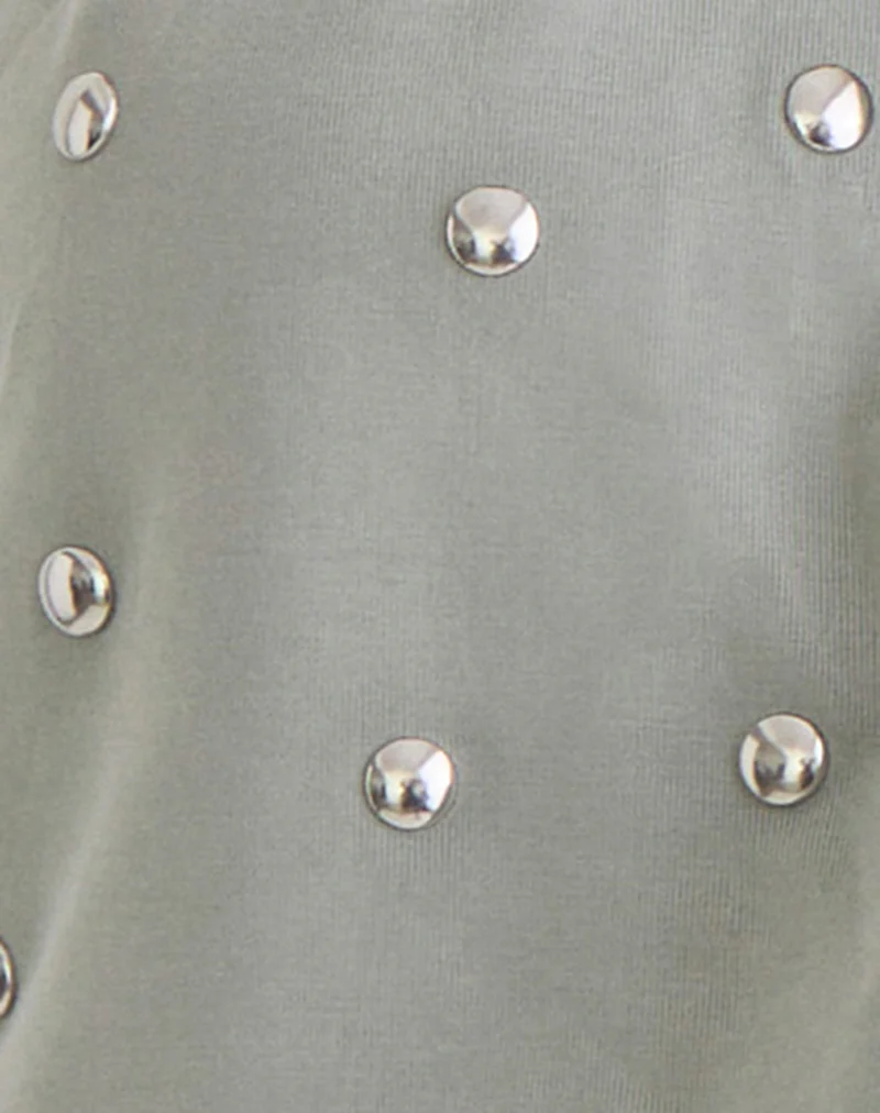 Karise Plunge Top in Cupro Light Grey - Image 6