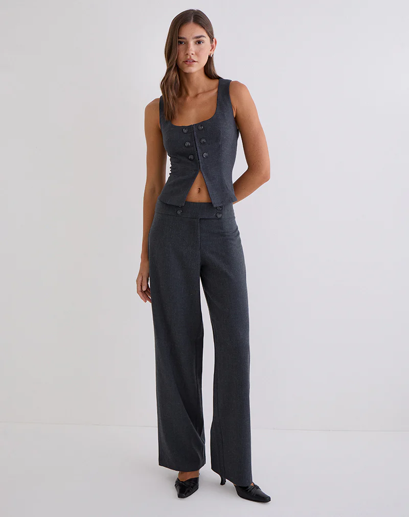 Kariso Corset Top in Tailoring Grey Blue - Image 4