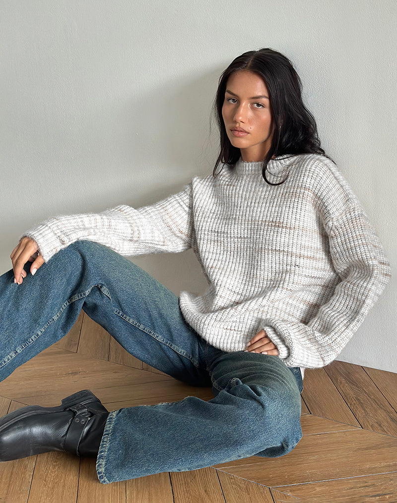 Karu Jumper in Neutral Brushed Knit - Image 2