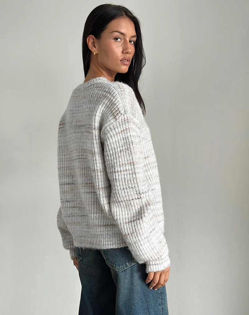 Karu Jumper in Neutral Brushed Knit - Image 3