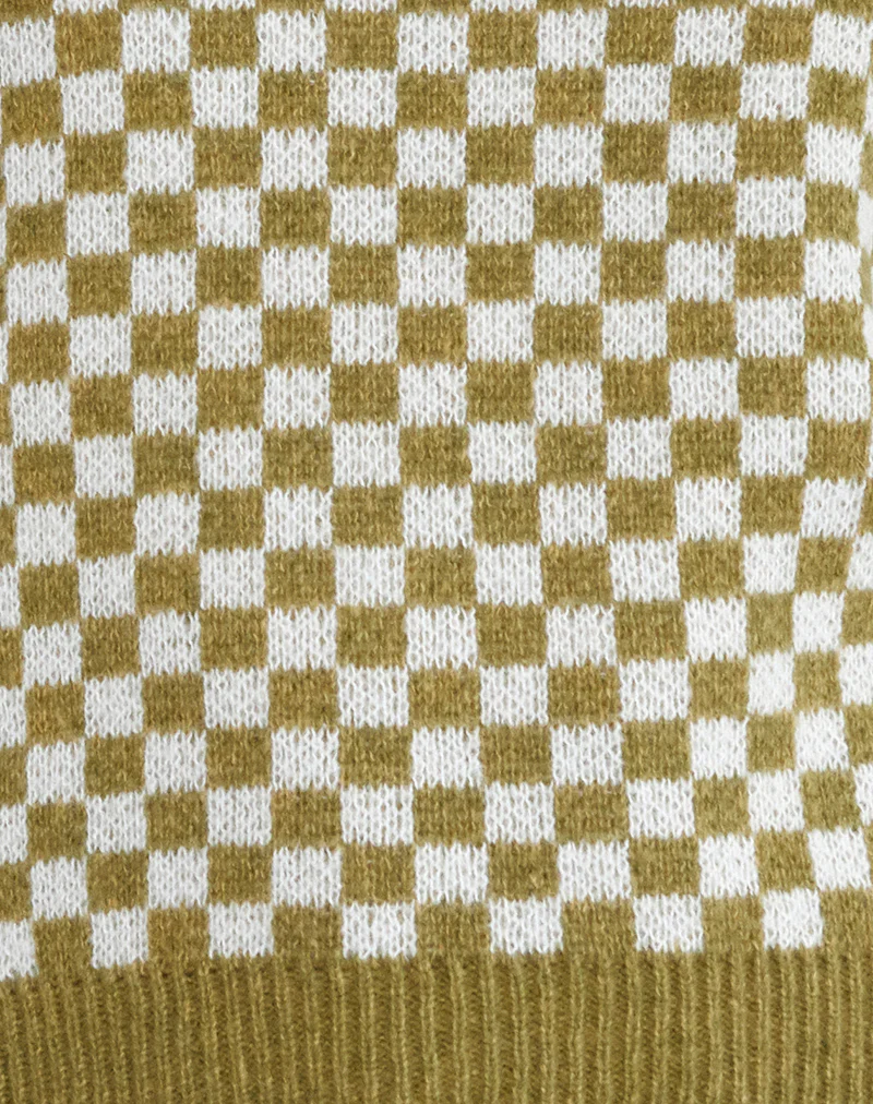 Karu Jumper in Check Green - Image 6
