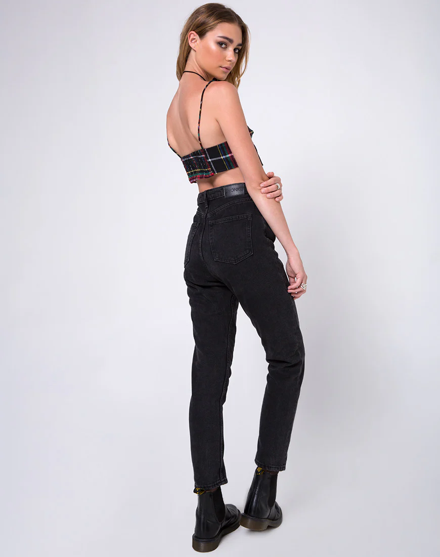 Kasen Bralet in Red Green Yellow and Black Plaid - Image 4