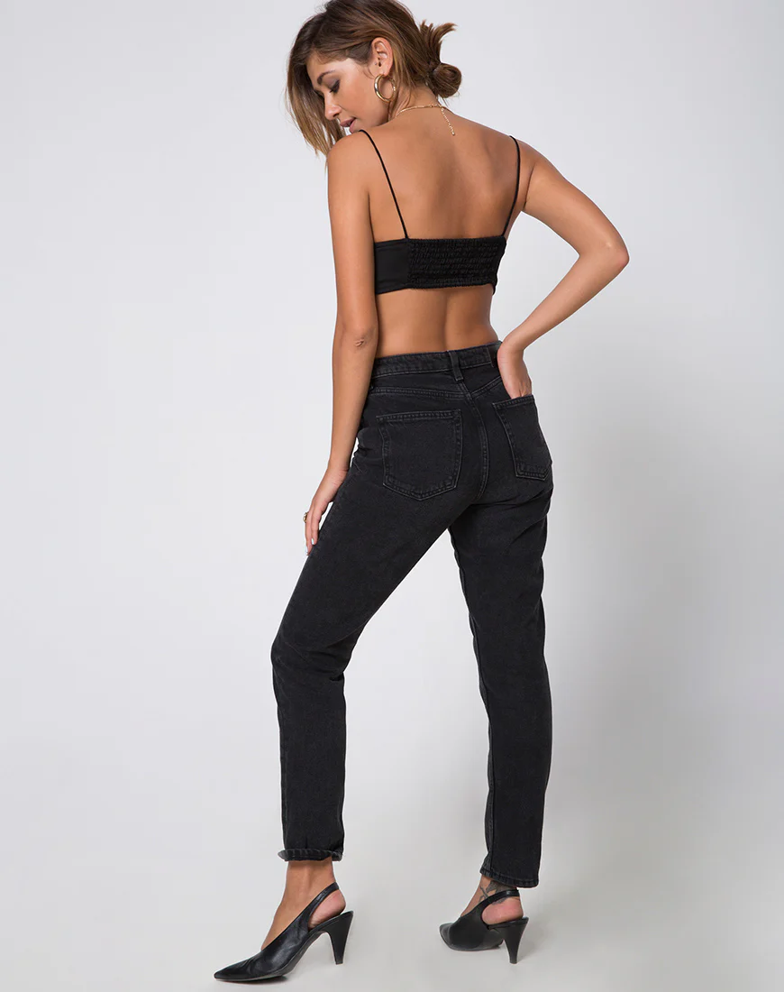 Kasen Bralet in Satin Black - Image 4