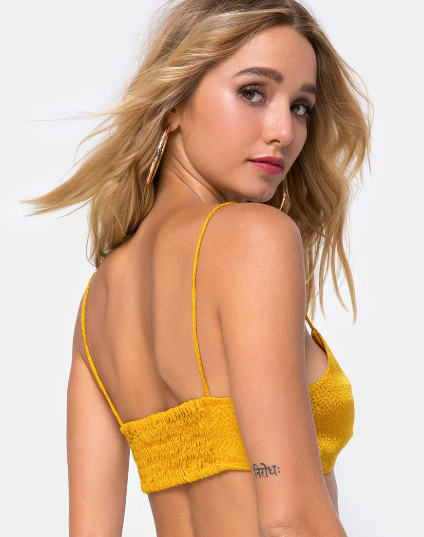 Kasen Bralet in Satin Mustard - Image 2