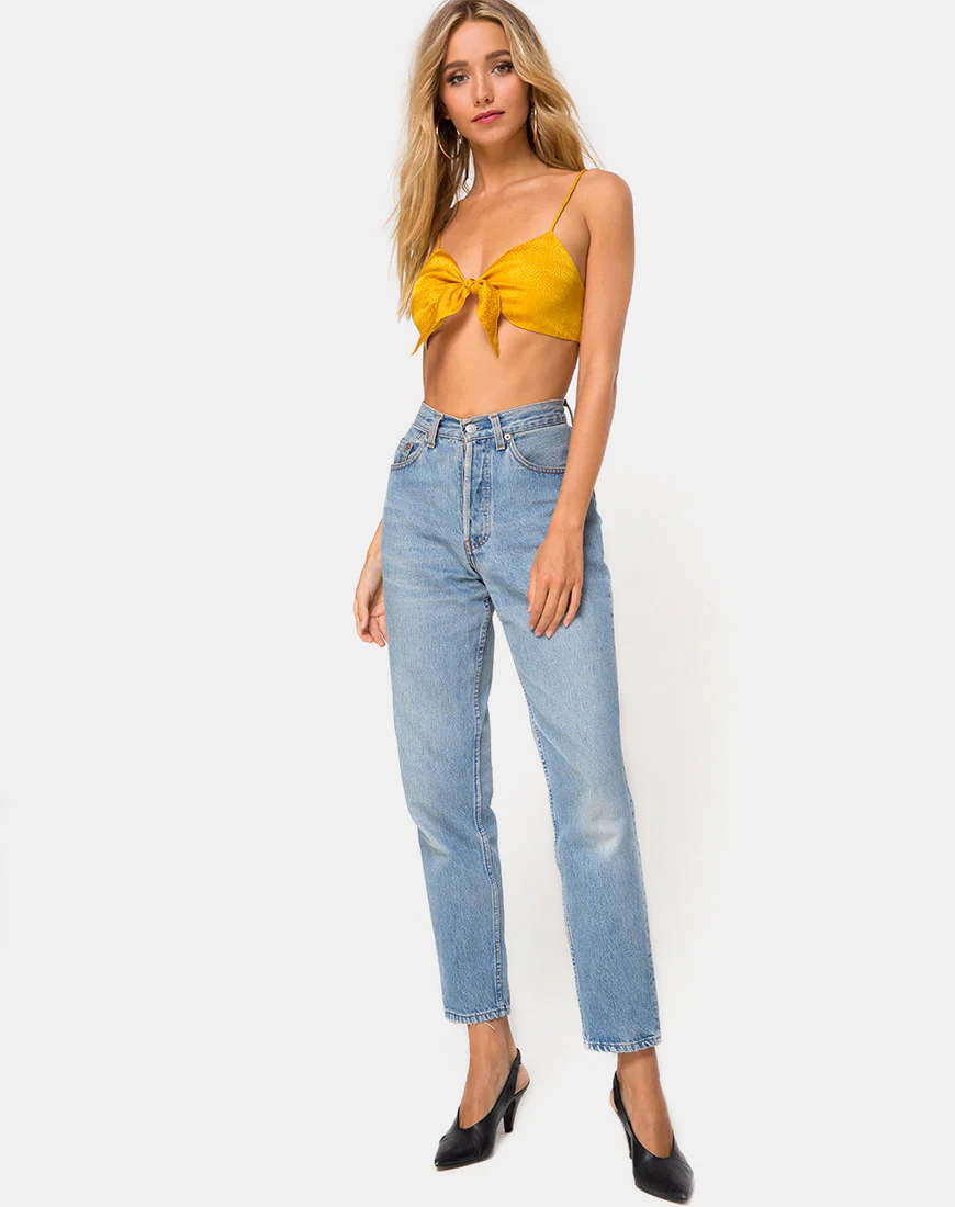 Kasen Bralet in Satin Mustard - Image 3