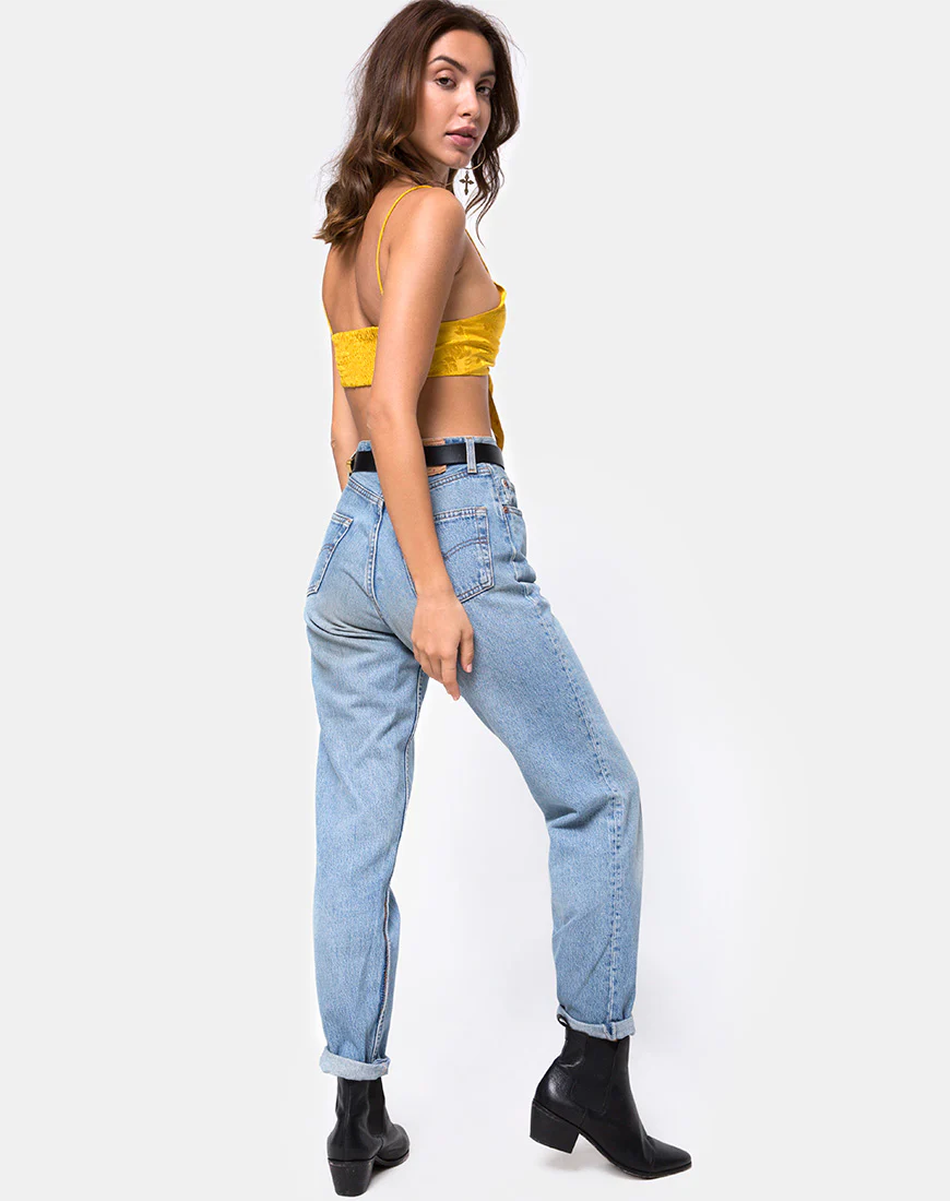 Kasen Bralet in Satin Mustard Rose - Image 4