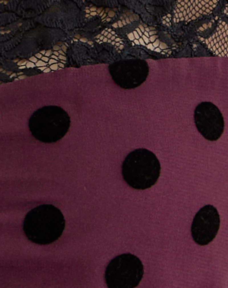 Kasia V-Neck Top in Vintage Polka Maroon - Image 5