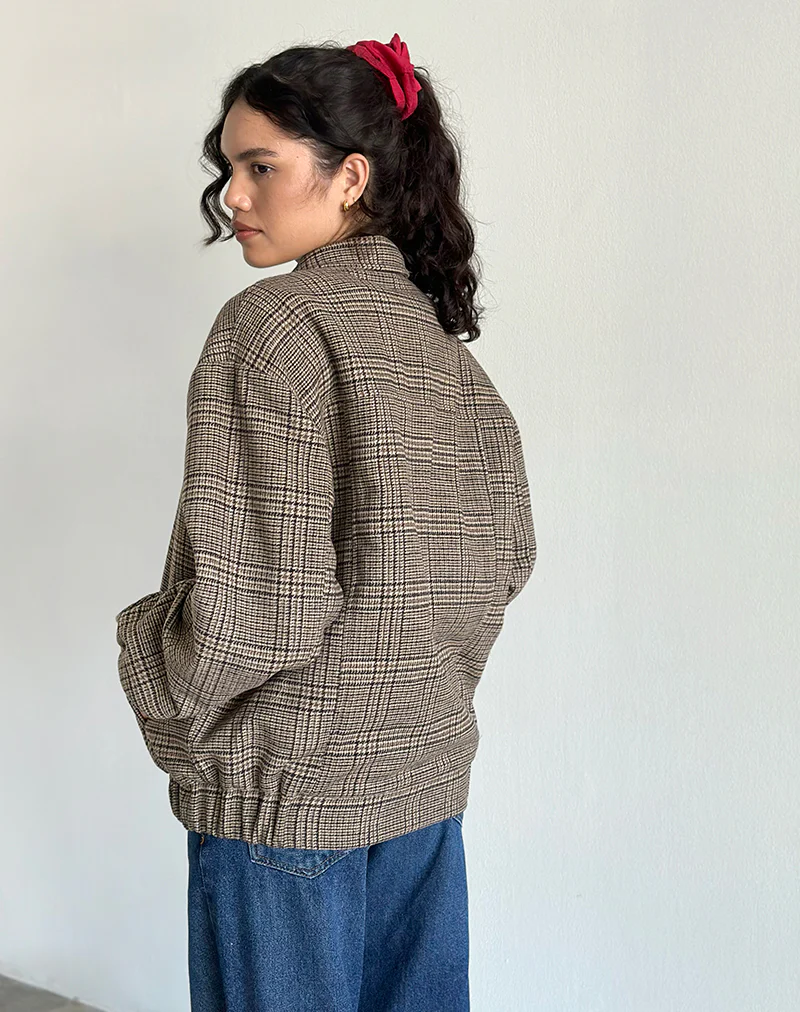 Kassira Jacket in Tonal Brown Check - Image 3
