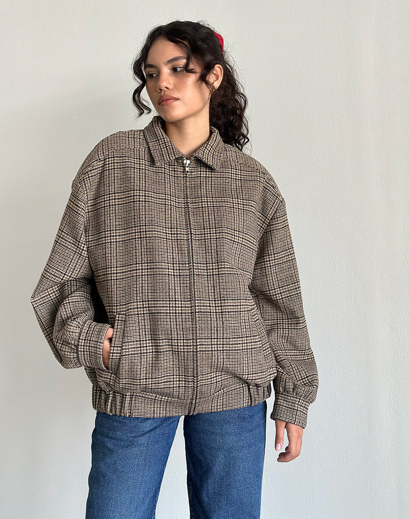 Kassira Jacket in Tonal Brown Check - Image 4