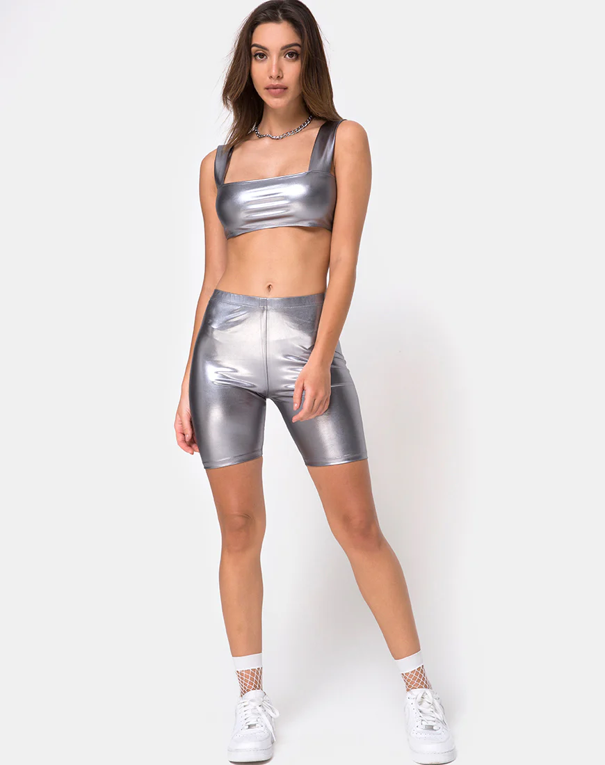 Katie Top in Metallic Silver - Image 3