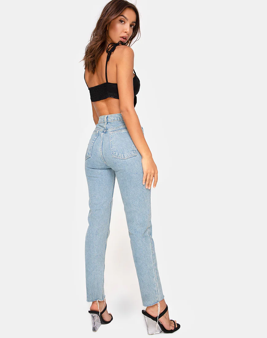 Kave Bralet Top in Satin Rose Black - Image 4