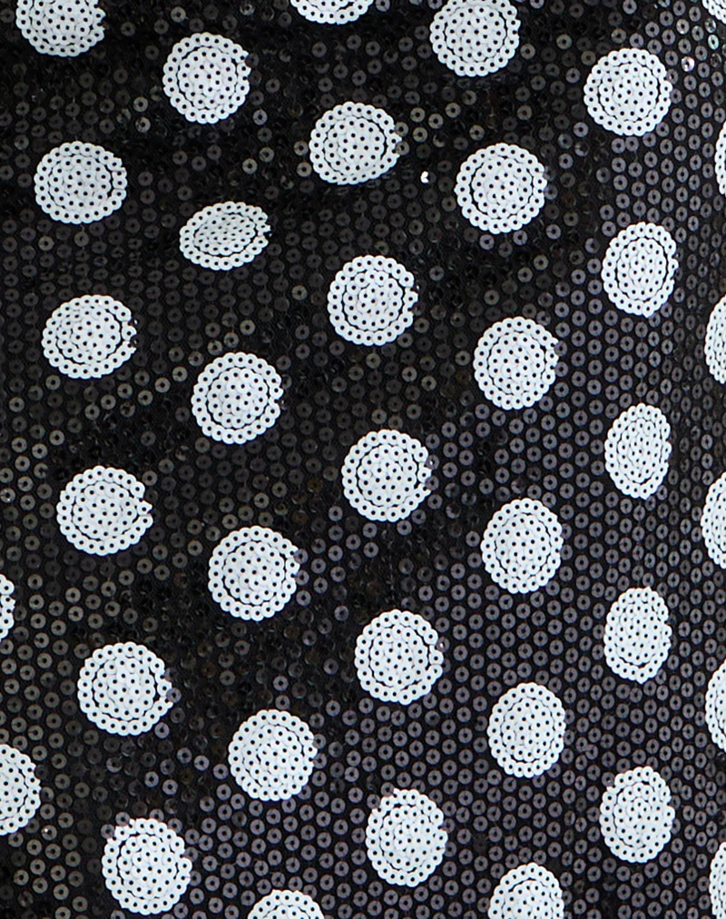 Kavivi Midi Skirt in Polka Sequin Monochrome - Image 6