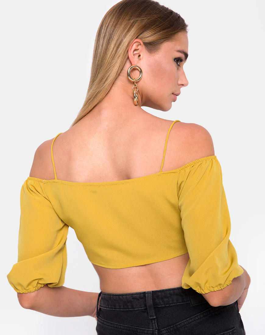 Kavon Crop Top in Mustard - Image 2