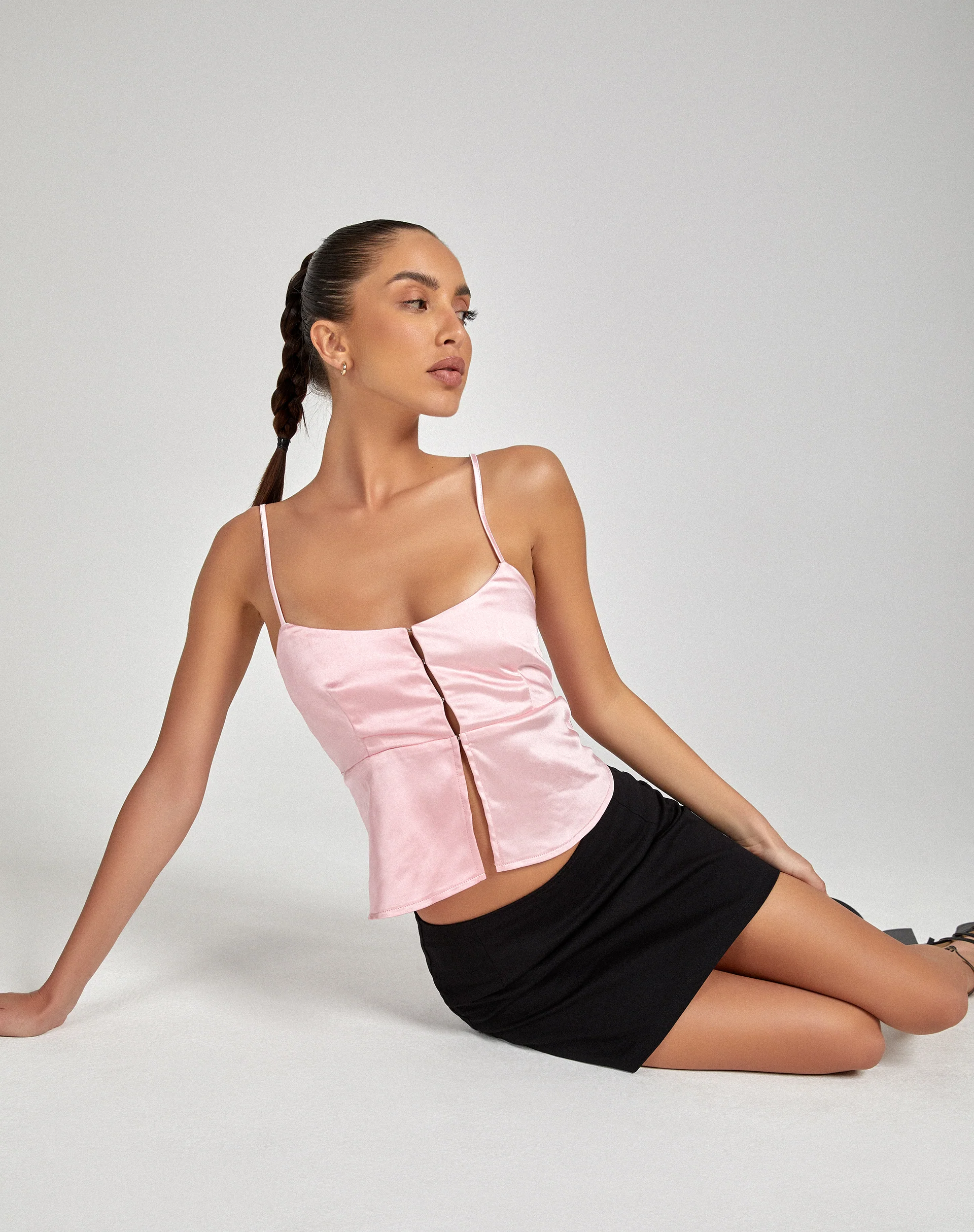 Kayana Cami Top in Satin Pink - Image 3