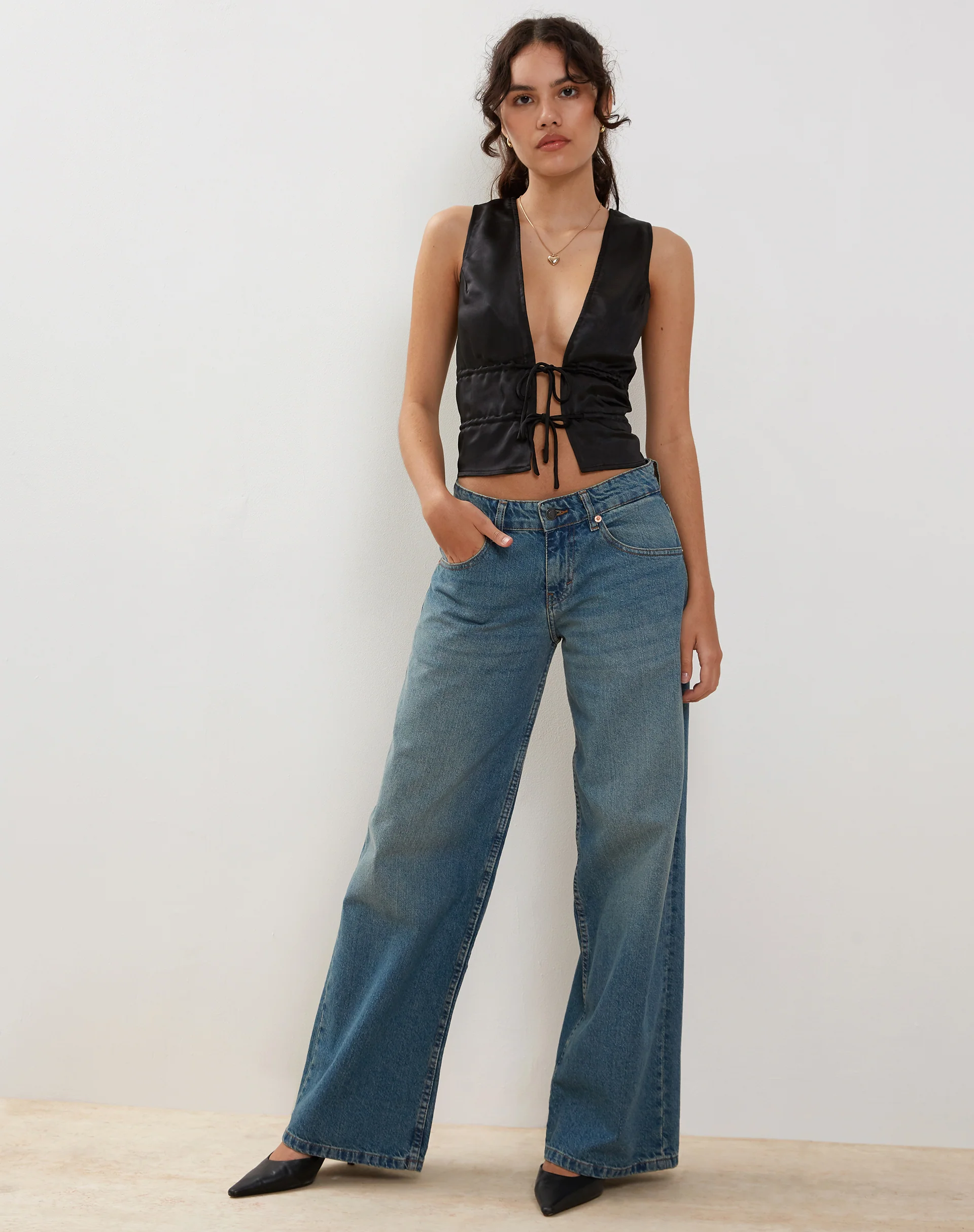 Kayson Crop Top in Satin Black - Image 4