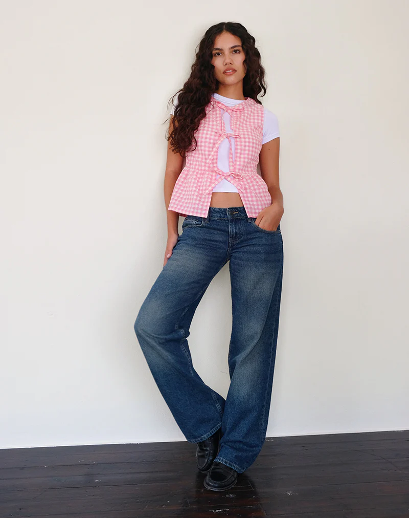 Kayvata Top in Gingham Pink - Image 3