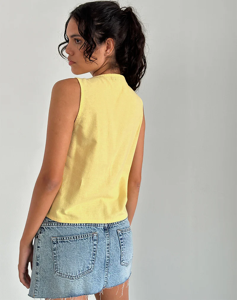 Kayve Tie Front Top in Lemonade - Image 3